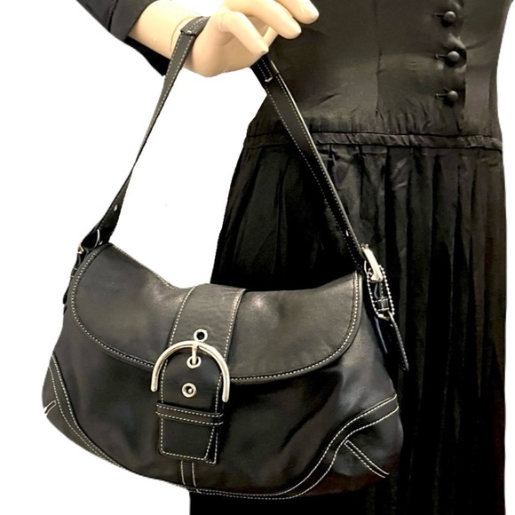 Coach Soho Black Leather Coach SoHo Y2K Black Leather Shoulder Bag 